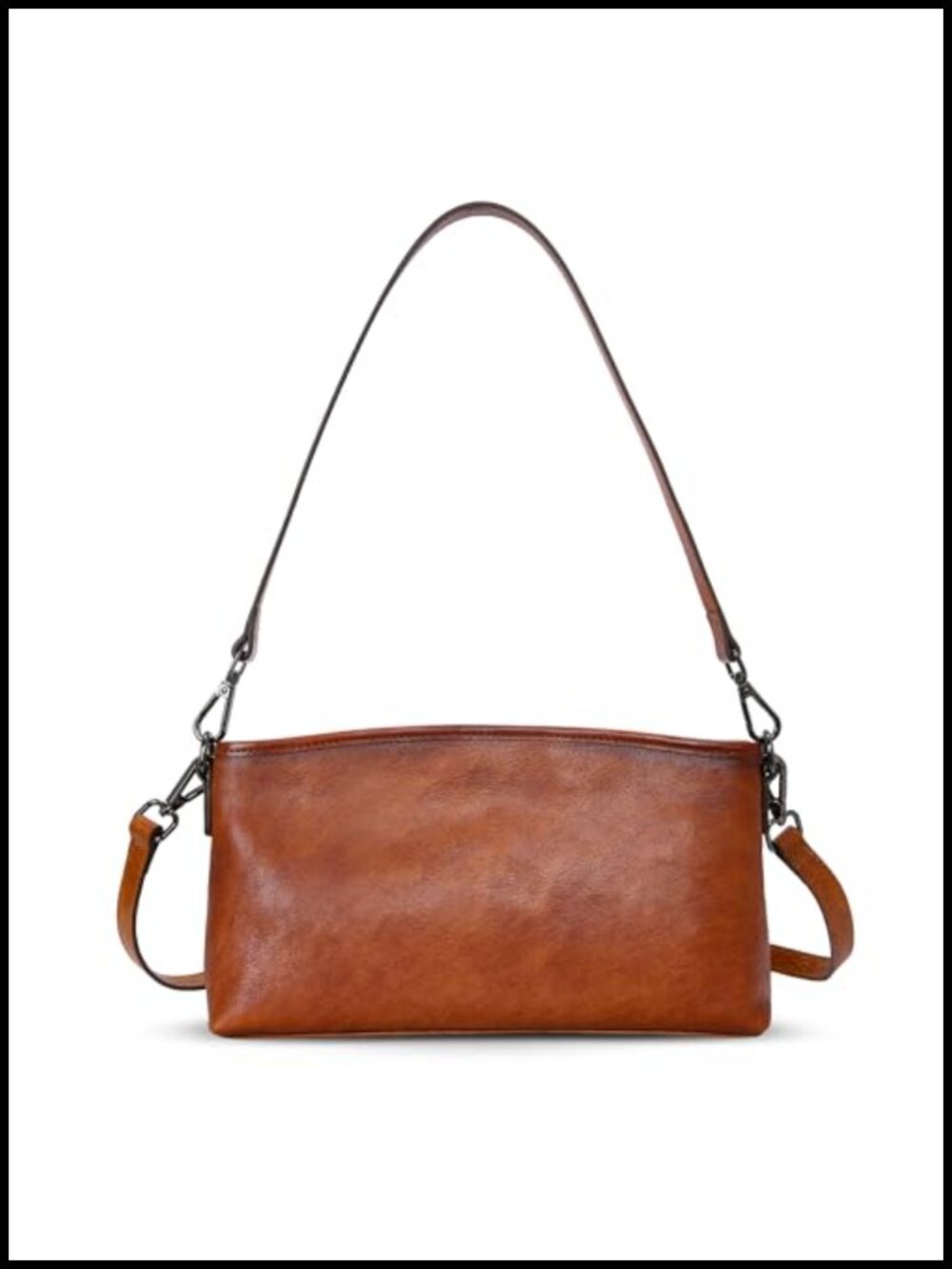 Vegetable-Tanned Leather Crossbody Bag Small Shoulder Satchel Purse